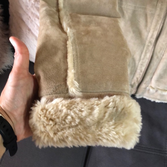 WILSONS LEATHER Tan Suede and Faux Fur Coat Size M - Picture 8 of 14